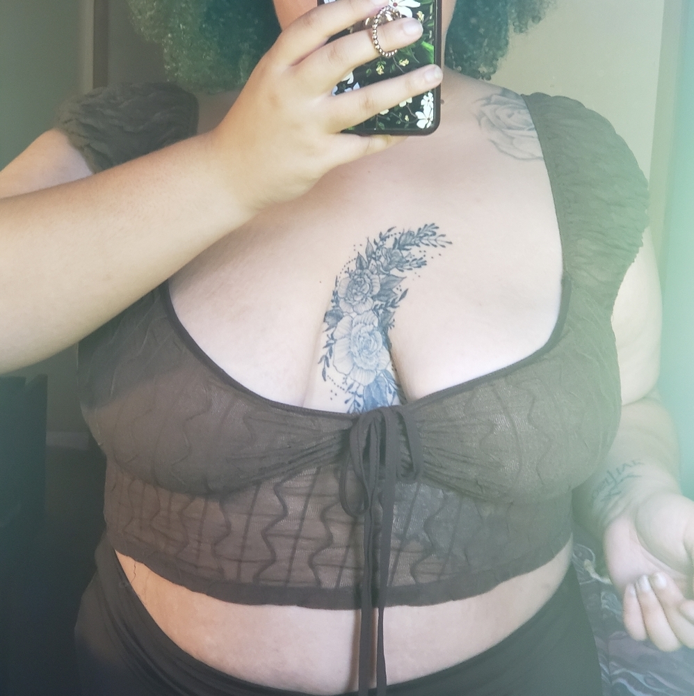 Shein Cropped Mesh Top